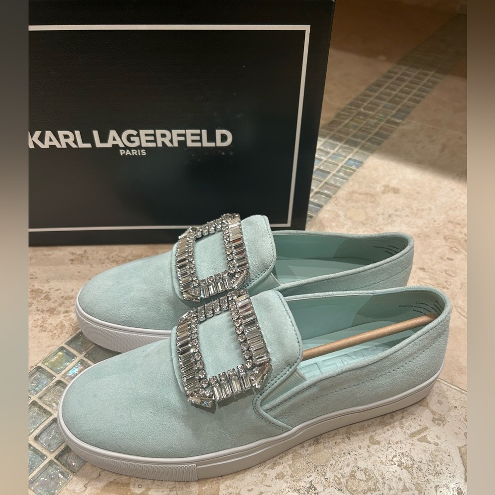 Karl Lagerfeld Kidsuede sneakers with Rhinestones